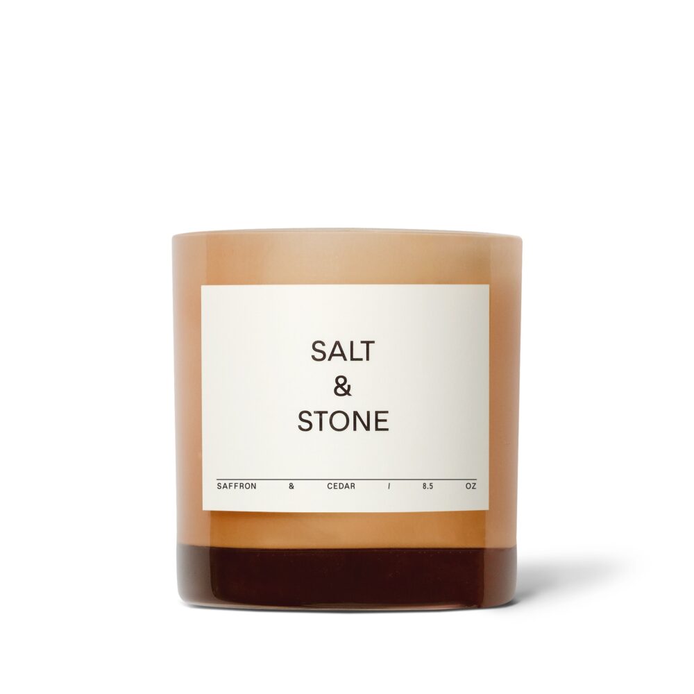 salt & stone candle saffron cedar