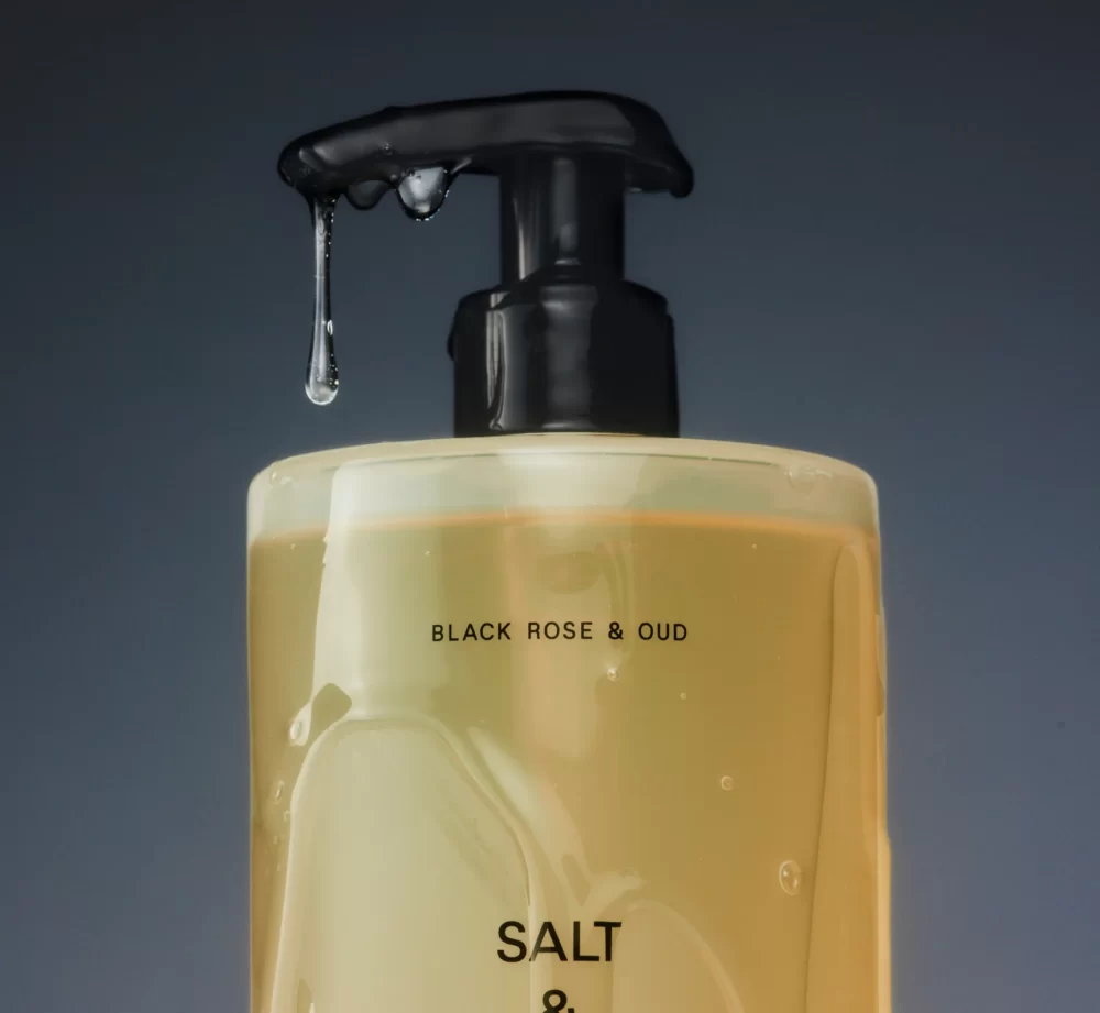 salt & stone body wash black rose & oud